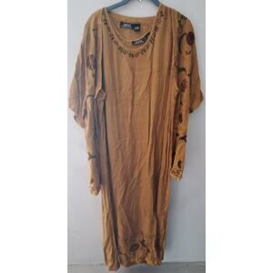 MPH Collection Mustard Yellow Sleeveless Dress with Cover - Size 1X EUC